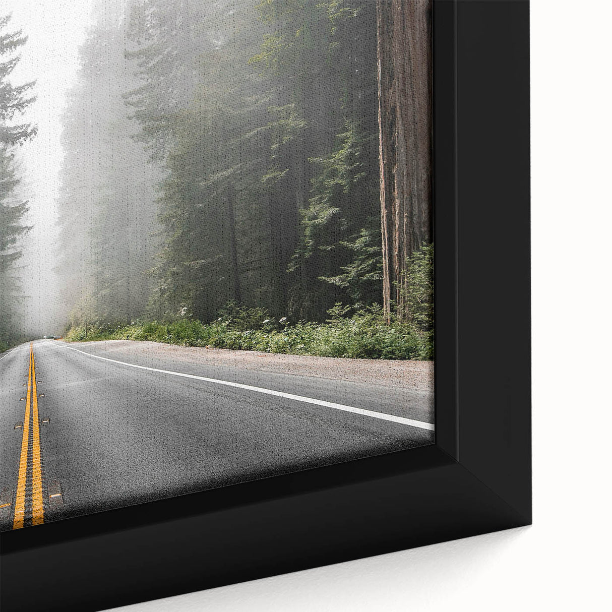 Framed canvas artwork showcasing a vibrant landscapes and roads design, featuring rich colors and intricate details, ideal for enhancing modern home decor and artistic spaces.