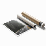 Vibrant rolled print of landscape road design, showcasing rich colors and intricate details, ideal for enhancing modern home decor. Packaged securely in a cardboard tube.
