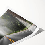 Rolled print showcasing a stunning landscape road design, featuring vibrant colors and intricate details, ideal for home decor and wall art collection.