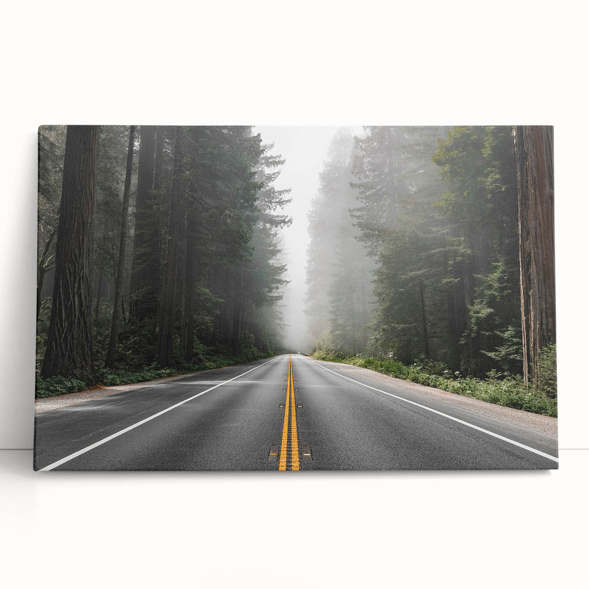 Stretched canvas wall art featuring a vibrant landscape design with winding roads, showcasing rich colors and textures, perfect for modern home decor.