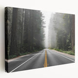 Stretched canvas wall art showcasing a serene landscape with winding roads, vibrant colors, and intricate details, perfect for home decor enhancement.