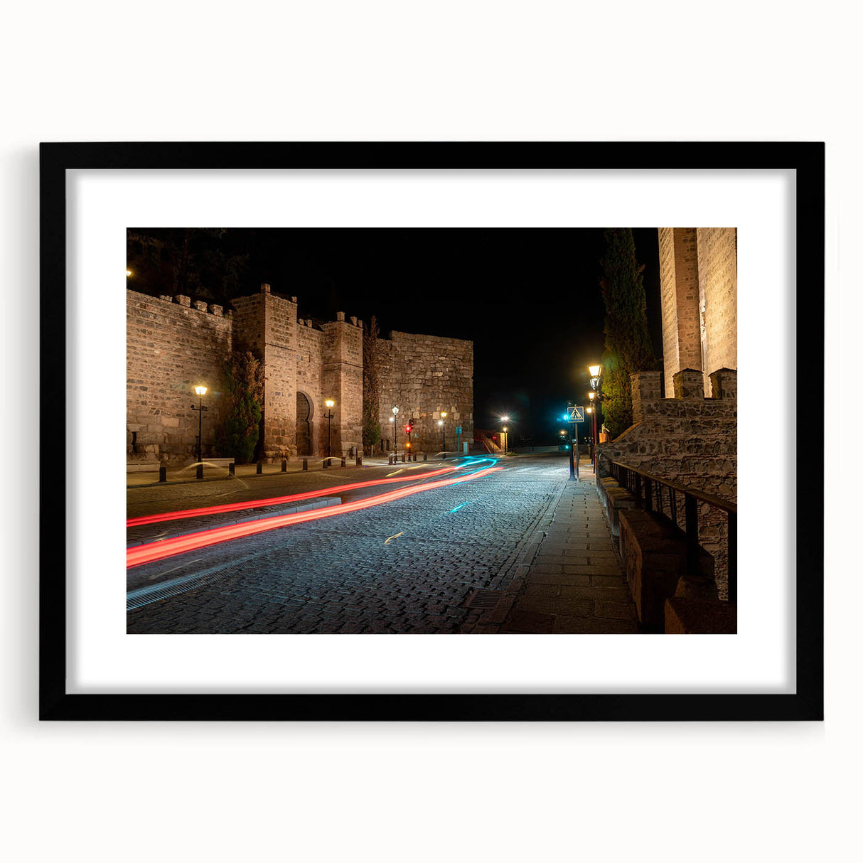 Framed wall art collection featuring a scenic landscape road design with a black matte finish, ideal for home decor and enhancing interior aesthetics.