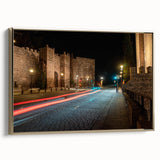 Elegant framed canvas wall art depicting a serene landscape with winding roads and lush greenery, accented with gold detailing for a sophisticated touch. Ideal for contemporary home decor, this piece adds a tranquil vibe to any room.