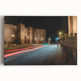 Stretched canvas wall art depicting a serene landscape with winding roads and vibrant green fields, perfect for enhancing modern home decor and creating a peaceful atmosphere.