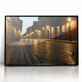 Framed acrylic wall art from the Landscapes Roads Design collection, showcasing a striking black frame and a vibrant landscape scene, adding a modern touch to home decor.