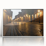 Framed wall art featuring a stunning landscape design with roads, presented in an elegant white frame, showcasing vibrant colors and intricate details ideal for modern decor.