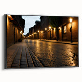 Framed canvas wall art showcasing a serene landscape with winding roads, featuring a black frame that enhances the artwork's depth and elegance. Perfect for home decor.