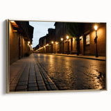 Framed canvas wall art showcasing a serene landscape road design in vibrant gold tones, perfect for modern home décor, enhancing aesthetic appeal and ambiance.