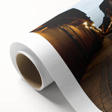 Rolled canvas artwork showcasing a vibrant landscape with winding roads, rich colors, and intricate details, perfect for enhancing any home decor.