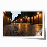 Abstract landscape wall art print showcasing a winding road through vibrant green hills under a clear blue sky, designed for modern decor. Ideal for enhancing living spaces.