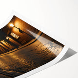 Rolled print showcasing a scenic landscape road design with vibrant colors, perfect for home decor. Packaged securely in a cardboard tube for safe shipping.