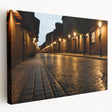 Stretched canvas wall art showcasing a vibrant landscape design with winding roads, perfect for modern home decor. Features rich colors and intricate details for an eye-catching display.