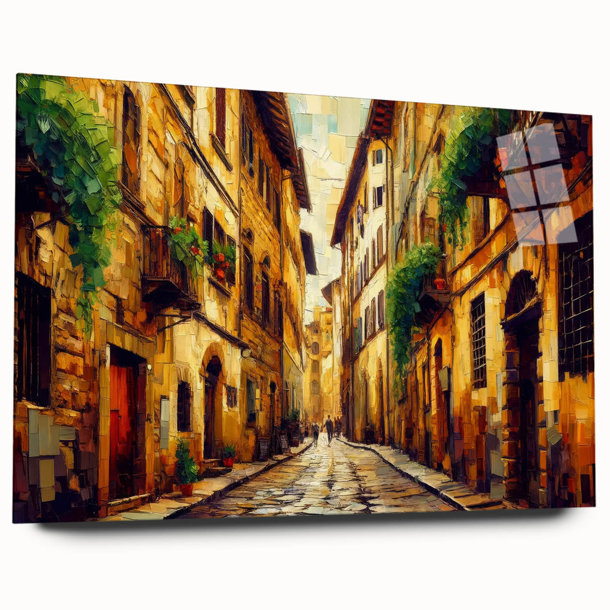 Acrylic wall art showcasing a stunning landscape road design, presented in a side view without pins, featuring vibrant colors and intricate details, perfect for modern decor.