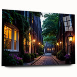 Acrylic wall art design showcasing a vibrant landscape with winding roads, displayed in a sleek glass frame, perfect for modern home decor.