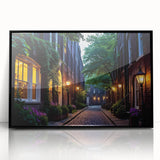 Framed acrylic wall art featuring a stunning landscape design of winding roads, presented in a sleek black frame, ideal for modern home decor and gallery walls.