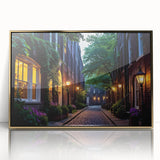 Framed acrylic wall art showcasing a stunning landscape design with golden accents, perfect for enhancing modern home decor. Ideal for art enthusiasts and interior designers.