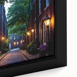 Framed canvas artwork showcasing a serene landscape road design, featuring vibrant colors and intricate details, perfect for enhancing home decor aesthetics.