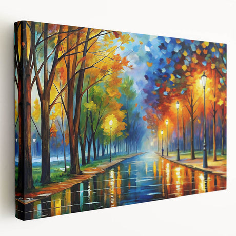 Stretched canvas wall art showcasing a scenic landscape with winding roads and lush greenery, perfect for adding a serene touch to home decor.