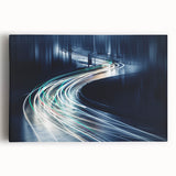 Stretched canvas artwork showcasing a vibrant landscape with winding roads and lush greenery, perfect for enhancing home decor and adding a touch of tranquility to any space.