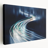 Stretched canvas wall art showcasing a serene landscape with winding roads, vibrant colors, and detailed textures, perfect for enhancing home decor aesthetics.