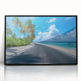 Framed acrylic wall art showcasing a scenic landscape design with winding roads, featuring a sleek black frame. Perfect for modern decor and artistic home accents.