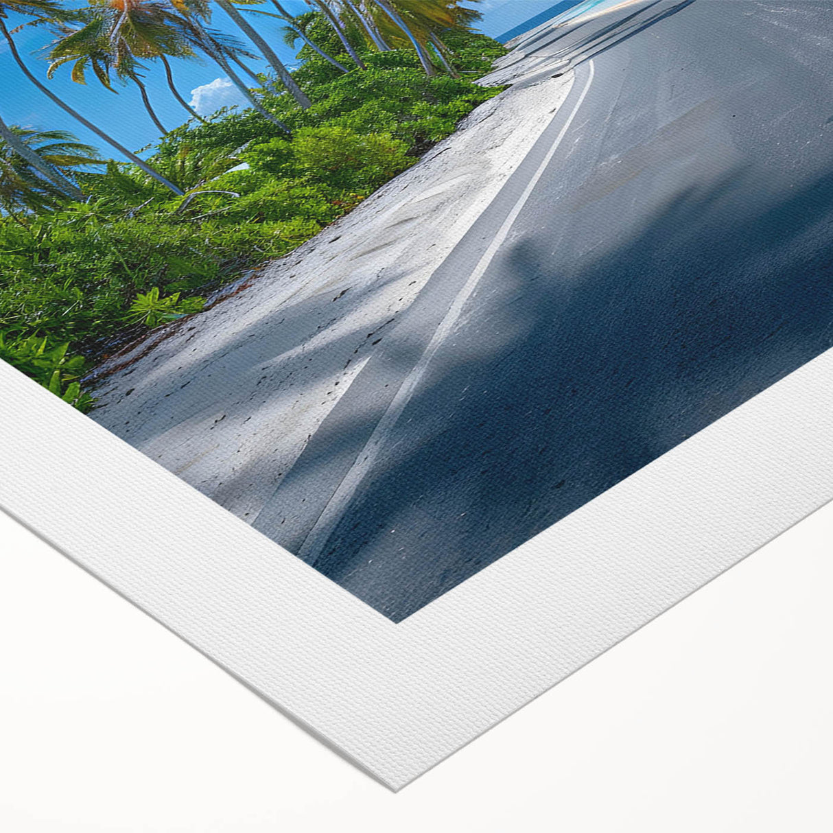 Rolled canvas artwork showcasing a stunning landscape with winding roads and vibrant colors, designed for wall decor, highlighting nature's beauty and serenity.