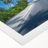 Rolled canvas artwork showcasing a stunning landscape with winding roads and vibrant colors, designed for wall decor, highlighting nature's beauty and serenity.