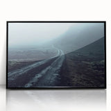 Framed wall art showcasing a stunning landscape road design in black acrylic, highlighting rich colors and intricate details, perfect for modern home decor.