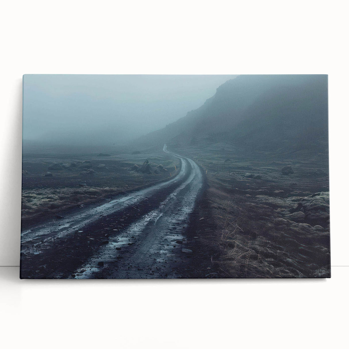 Stretched canvas wall art featuring a vibrant landscape design with winding roads and lush greenery, perfect for enhancing modern home decor and adding a serene touch.
