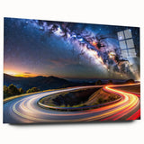 Acrylic glass wall art featuring a captivating landscape design of winding roads and lush greenery, ideal for modern home decor. The artwork showcases vibrant colors and intricate details, enhancing any interior space.