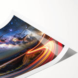 Vibrant rolled print showcasing a scenic landscape road design, ideal for home decor, featuring rich colors and intricate details, packaged securely for delivery.