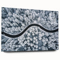 Acrylic glass wall art design featuring scenic landscapes and roads, presented in a side view with visible pins. Perfect for modern home decor and artistic settings.