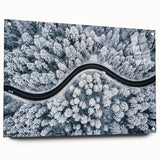 Acrylic glass wall art design featuring scenic landscapes and roads, presented in a side view with visible pins. Perfect for modern home decor and artistic settings.