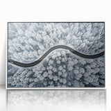 Framed wall art collection showcasing a modern landscape design with roads, featuring a sleek white frame and acrylic front for a contemporary aesthetic. Ideal for adding a stylish touch to home decor.