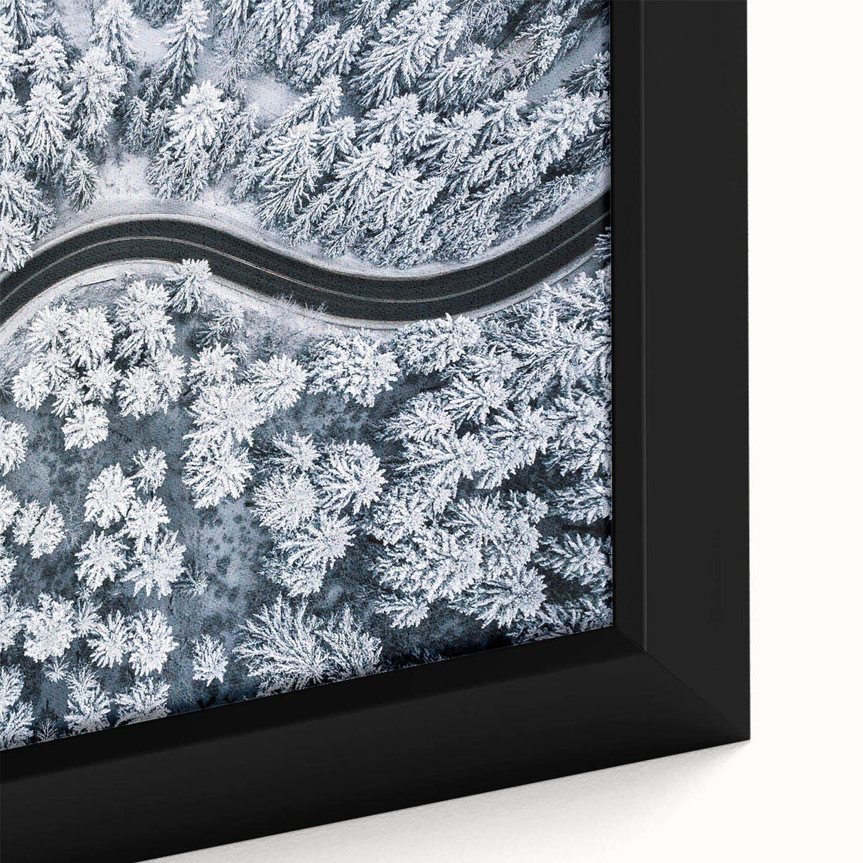 Framed canvas artwork showcasing a vibrant landscape road design, featuring rich colors and intricate details, ideal for home decor or office aesthetics.