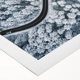 Rolled canvas print showcasing a serene landscape road design with vibrant colors, perfect for home decor. Ideal for adding a touch of nature-inspired art to any space.