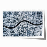 Vibrant rolled print showcasing a scenic landscape road design, featuring rich colors and intricate details, ideal for home decor or art enthusiasts.