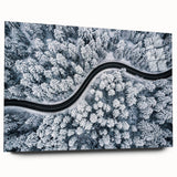 Acrylic glass wall art featuring a vibrant landscape design with winding roads and lush greenery, presented in a sleek side view without pins, perfect for modern home decor.