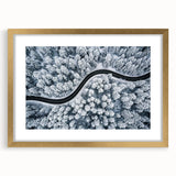 Framed wall art collection showcasing a vibrant landscape road design with a gold mat, perfect for home decor, enhancing any room's aesthetic appeal.