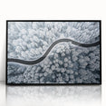 Framed wall art collection showcasing a scenic landscape design featuring winding roads and lush greenery, presented in a sleek black frame for modern decor.