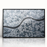 Framed wall art collection showcasing a scenic landscape design featuring winding roads and lush greenery, presented in a sleek black frame for modern decor.
