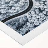 Vibrant rolled canvas wall art showcasing a tranquil landscape with winding roads, ideal for home decor. Packaged securely in a cardboard tube for safe delivery.