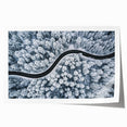 Rolled print showcasing a serene landscape road design in soft earth tones, ideal for home decor; packaged securely in a protective tube for safe shipping.