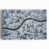 Stretched canvas artwork showcasing a vibrant landscape road design with lush greenery and a clear blue sky, perfect for enhancing home decor aesthetics.