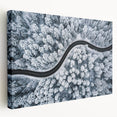 Stretched canvas wall art showcasing a serene landscape with winding roads, vibrant colors, and intricate details, perfect for home decor and artistic ambiance.