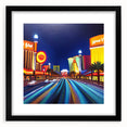 Black-framed wall art showcasing a scenic landscape road design, elegantly matted for a polished look, perfect for home decor enthusiasts and art collectors.