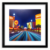 Black-framed wall art showcasing a scenic landscape road design, elegantly matted for a polished look, perfect for home decor enthusiasts and art collectors.