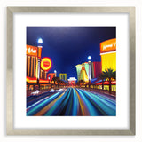 Framed landscape wall art showcasing a serene road scene with vibrant colors and a sleek silver mat, ideal for modern home decor. Perfect for adding a touch of tranquility to any room.