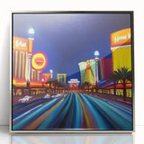 Framed acrylic wall art featuring a scenic landscape with winding roads, presented in a silver frame, ideal for modern interior decor, enhancing living spaces.