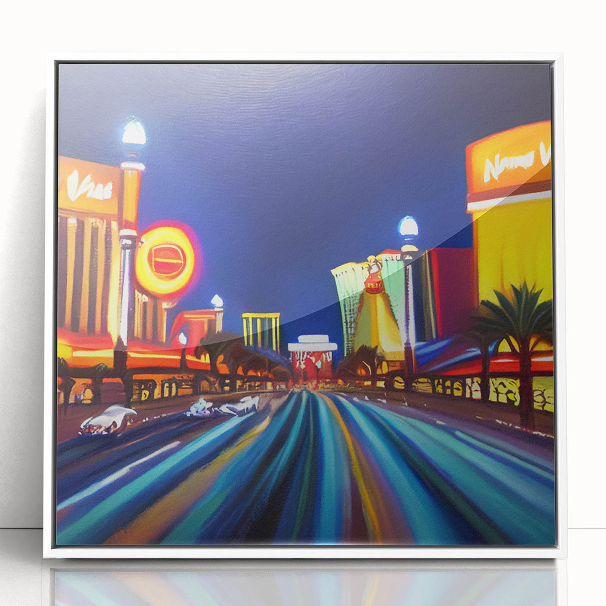 Framed acrylic wall art featuring a serene landscape with winding roads, showcasing vibrant colors and intricate details, perfect for home decor and modern interiors.